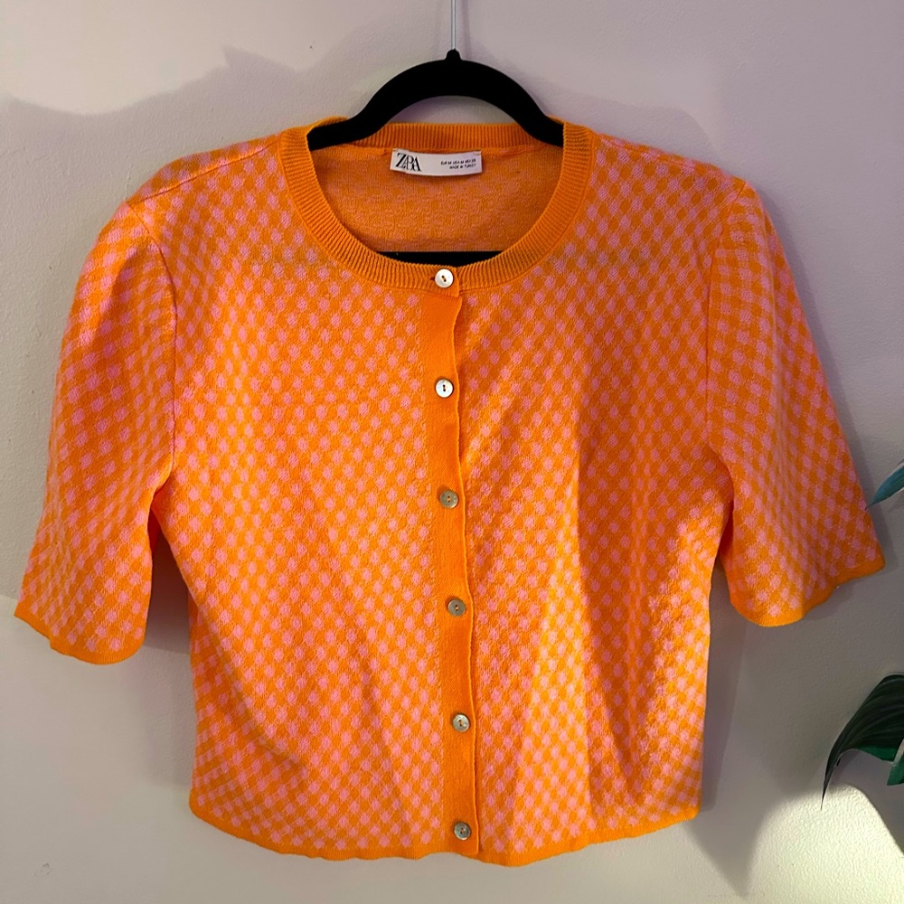 Zara Peach & Orange Sweater